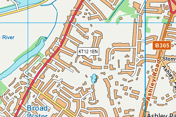 KT12 1EN map - OS VectorMap District (Ordnance Survey)