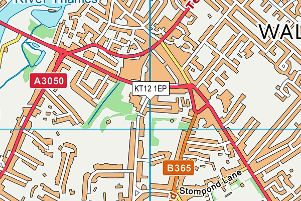 KT12 1EP map - OS VectorMap District (Ordnance Survey)
