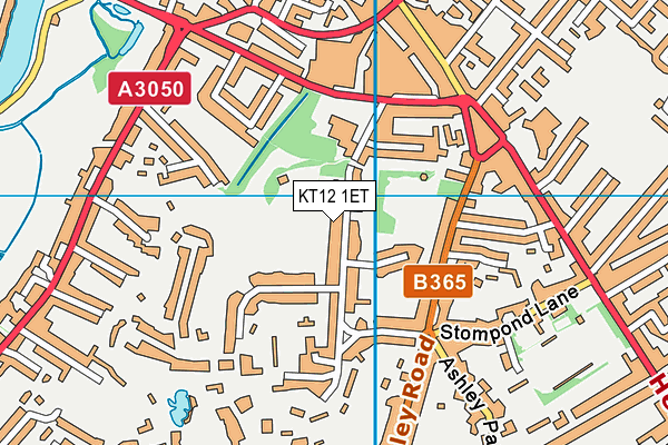 KT12 1ET map - OS VectorMap District (Ordnance Survey)
