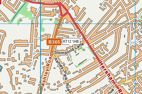 KT12 1HB map - OS VectorMap District (Ordnance Survey)