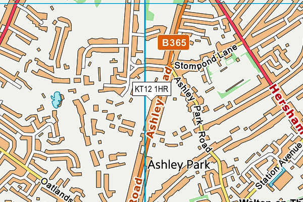 KT12 1HR map - OS VectorMap District (Ordnance Survey)