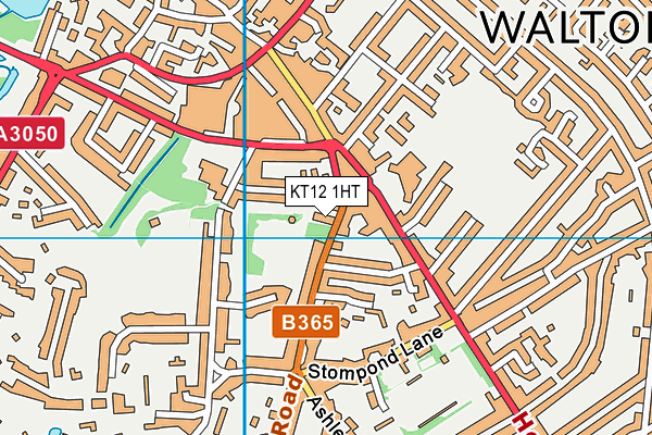 KT12 1HT map - OS VectorMap District (Ordnance Survey)