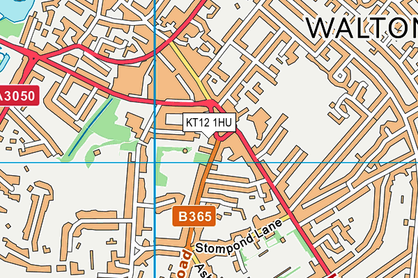 KT12 1HU map - OS VectorMap District (Ordnance Survey)