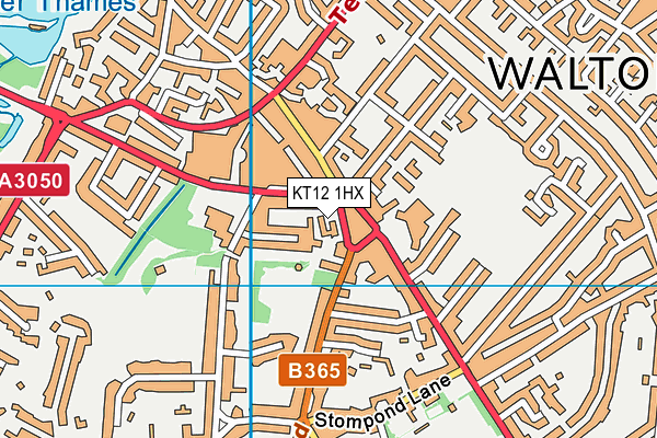 KT12 1HX map - OS VectorMap District (Ordnance Survey)