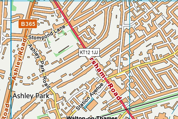 KT12 1JJ map - OS VectorMap District (Ordnance Survey)