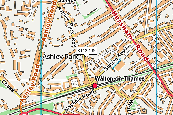 KT12 1JN map - OS VectorMap District (Ordnance Survey)