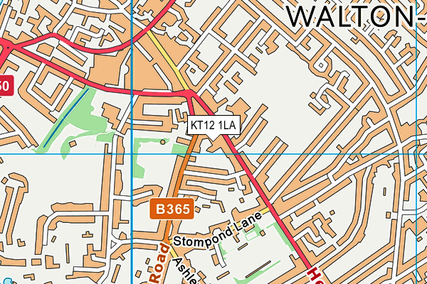 KT12 1LA map - OS VectorMap District (Ordnance Survey)