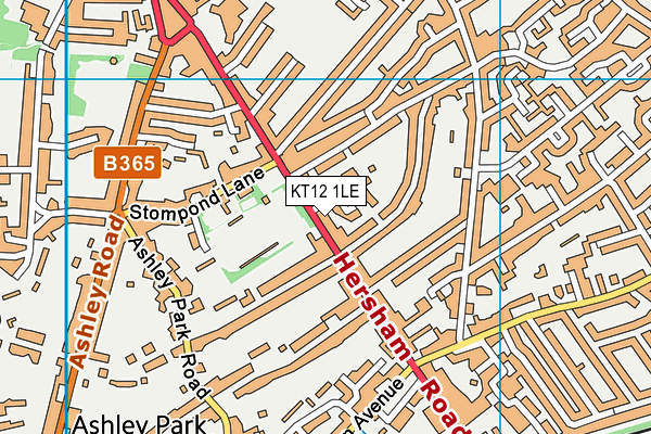KT12 1LE map - OS VectorMap District (Ordnance Survey)