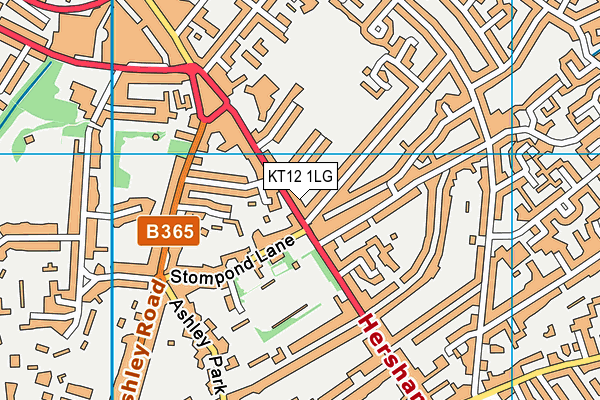 KT12 1LG map - OS VectorMap District (Ordnance Survey)