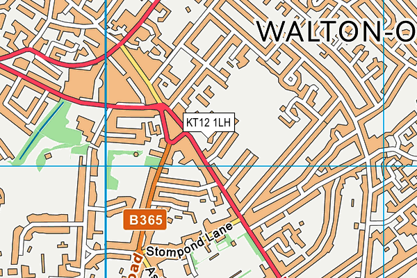 Elm Grove Hall map (KT12 1LH) - OS VectorMap District (Ordnance Survey)