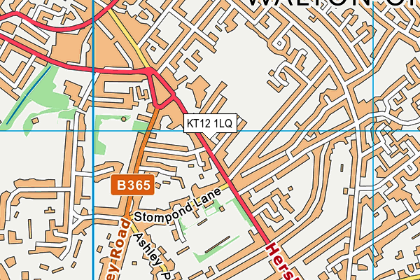 KT12 1LQ map - OS VectorMap District (Ordnance Survey)