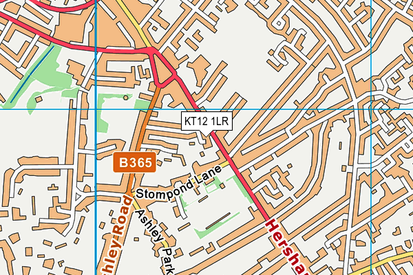 KT12 1LR map - OS VectorMap District (Ordnance Survey)