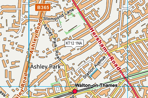 KT12 1NA map - OS VectorMap District (Ordnance Survey)