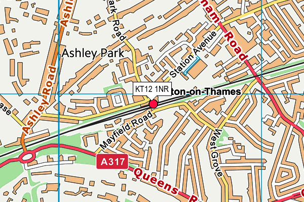 KT12 1NR map - OS VectorMap District (Ordnance Survey)