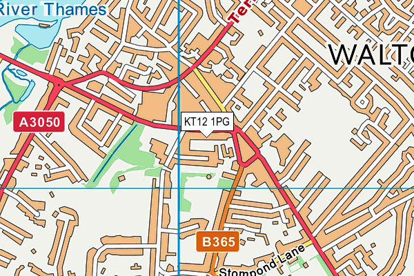 KT12 1PG map - OS VectorMap District (Ordnance Survey)
