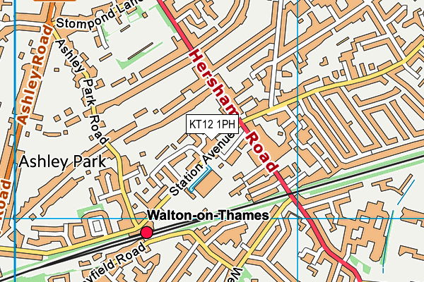 KT12 1PH map - OS VectorMap District (Ordnance Survey)