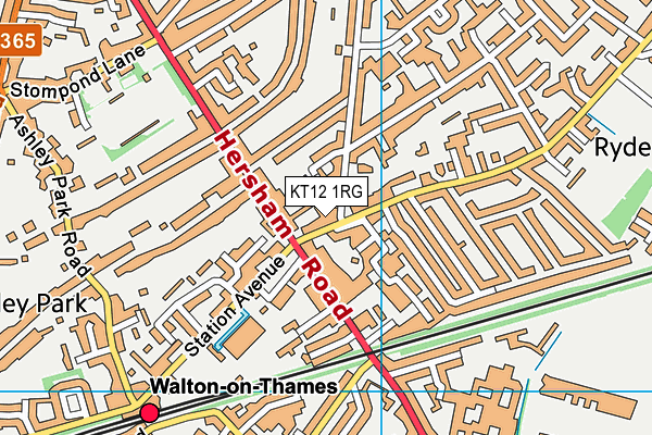 KT12 1RG map - OS VectorMap District (Ordnance Survey)