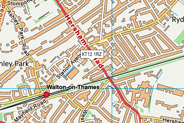 KT12 1RZ map - OS VectorMap District (Ordnance Survey)