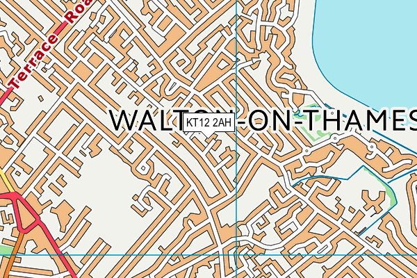 KT12 2AH map - OS VectorMap District (Ordnance Survey)