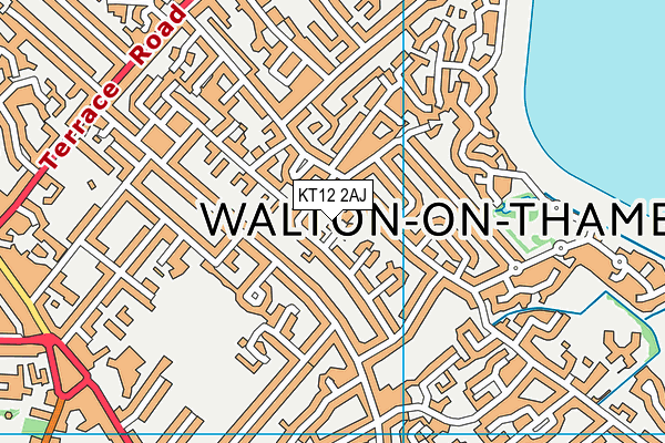 KT12 2AJ map - OS VectorMap District (Ordnance Survey)