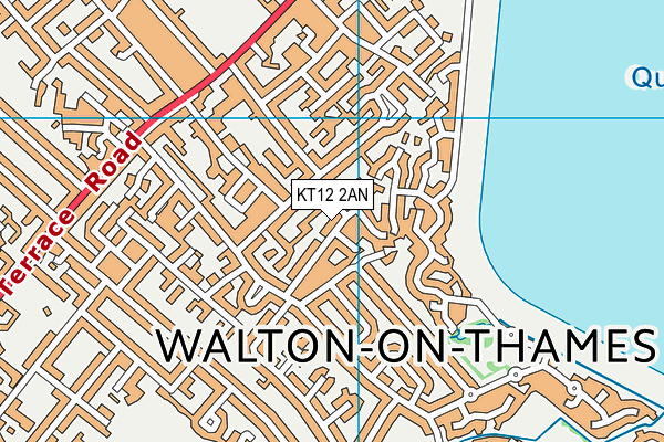 KT12 2AN map - OS VectorMap District (Ordnance Survey)