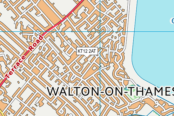 KT12 2AT map - OS VectorMap District (Ordnance Survey)