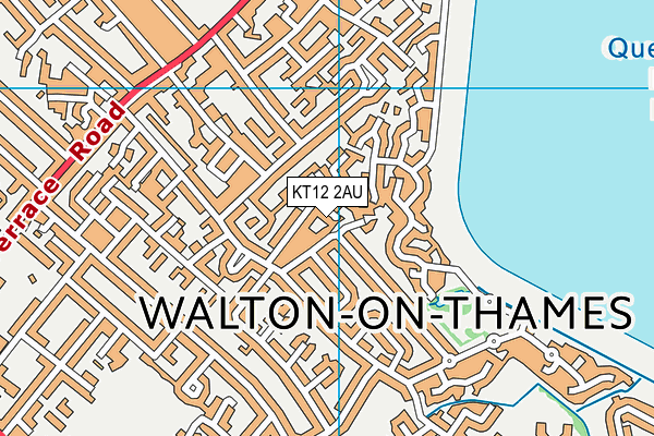 KT12 2AU map - OS VectorMap District (Ordnance Survey)