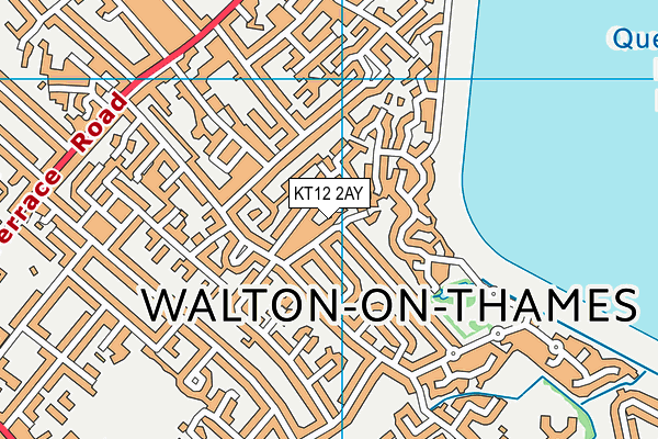 KT12 2AY map - OS VectorMap District (Ordnance Survey)