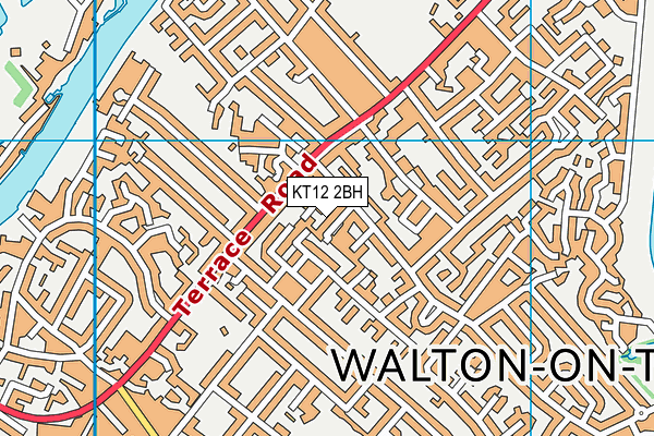 KT12 2BH map - OS VectorMap District (Ordnance Survey)