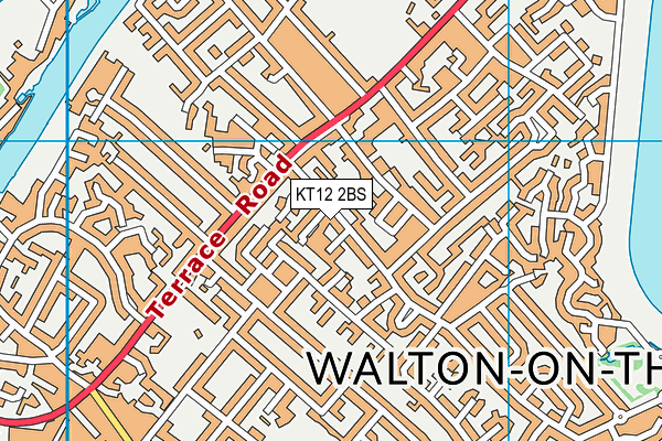 KT12 2BS map - OS VectorMap District (Ordnance Survey)