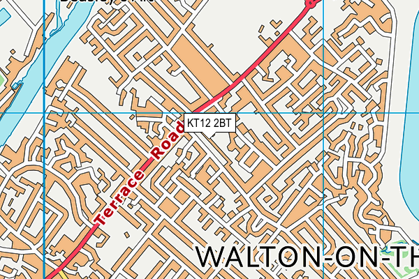 KT12 2BT map - OS VectorMap District (Ordnance Survey)