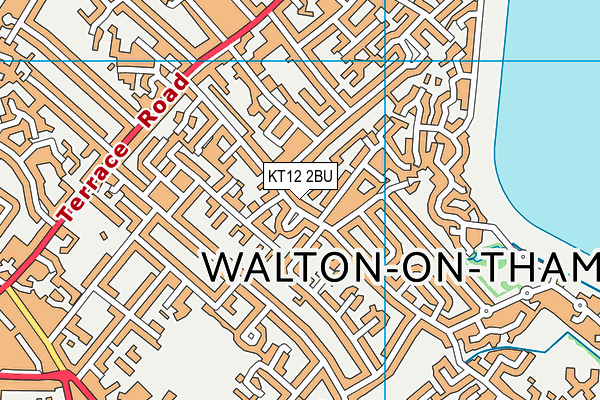 KT12 2BU map - OS VectorMap District (Ordnance Survey)