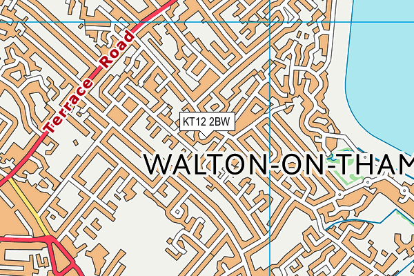 KT12 2BW map - OS VectorMap District (Ordnance Survey)