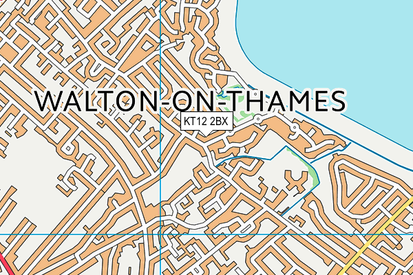 KT12 2BX map - OS VectorMap District (Ordnance Survey)
