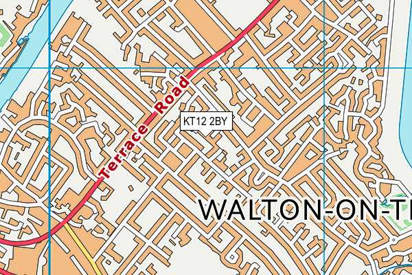 KT12 2BY map - OS VectorMap District (Ordnance Survey)