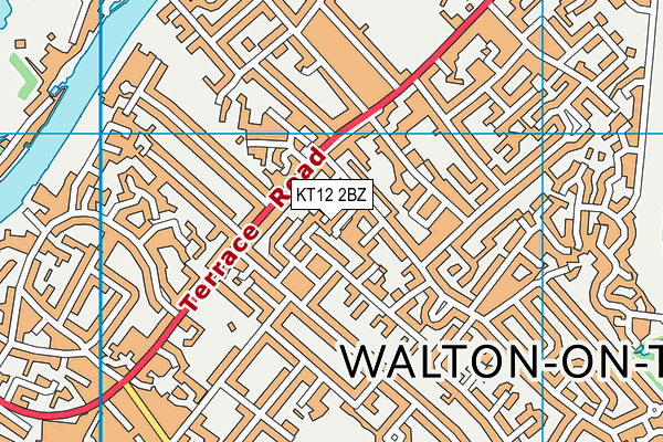 KT12 2BZ map - OS VectorMap District (Ordnance Survey)