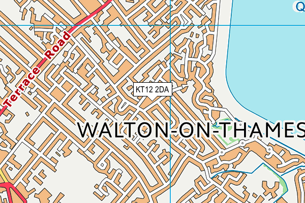 KT12 2DA map - OS VectorMap District (Ordnance Survey)