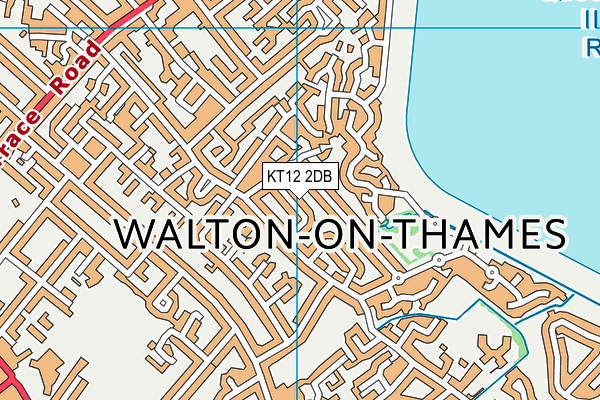 KT12 2DB map - OS VectorMap District (Ordnance Survey)