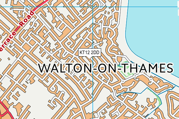 KT12 2DD map - OS VectorMap District (Ordnance Survey)