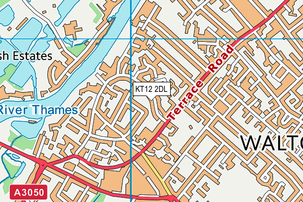 KT12 2DL map - OS VectorMap District (Ordnance Survey)