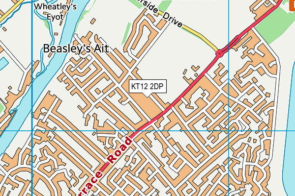 KT12 2DP map - OS VectorMap District (Ordnance Survey)