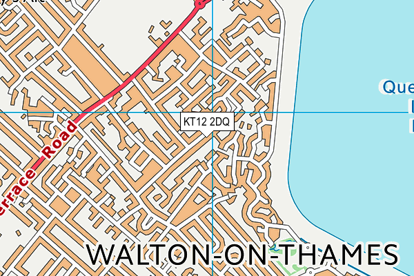 KT12 2DQ map - OS VectorMap District (Ordnance Survey)