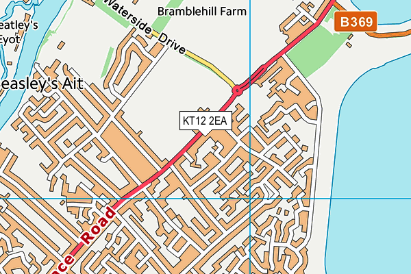 KT12 2EA map - OS VectorMap District (Ordnance Survey)