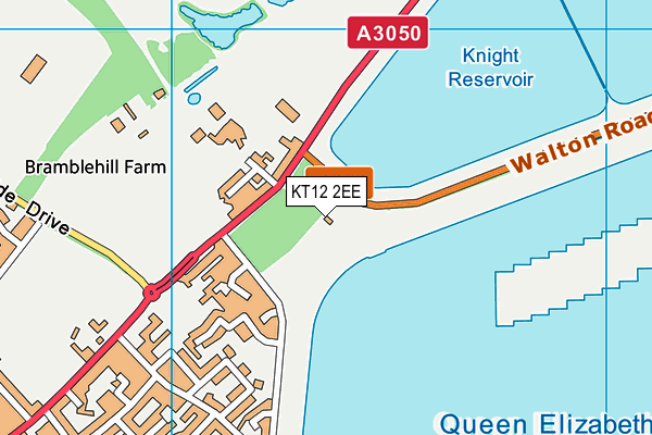 KT12 2EE map - OS VectorMap District (Ordnance Survey)