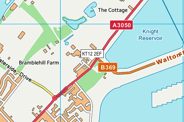 KT12 2EF map - OS VectorMap District (Ordnance Survey)