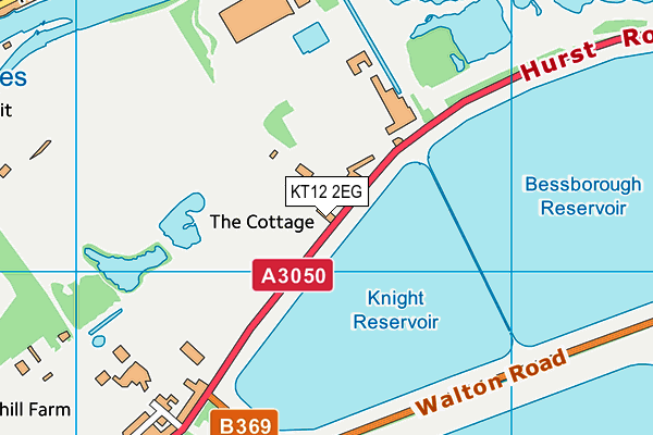 KT12 2EG map - OS VectorMap District (Ordnance Survey)