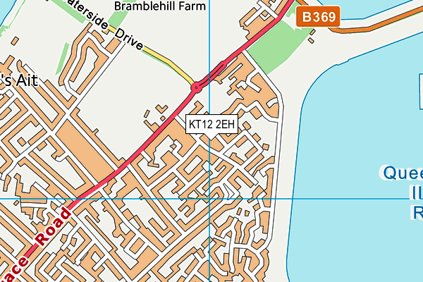 KT12 2EH map - OS VectorMap District (Ordnance Survey)