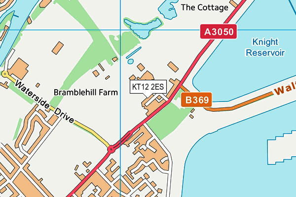 KT12 2ES map - OS VectorMap District (Ordnance Survey)