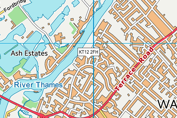 KT12 2FH map - OS VectorMap District (Ordnance Survey)