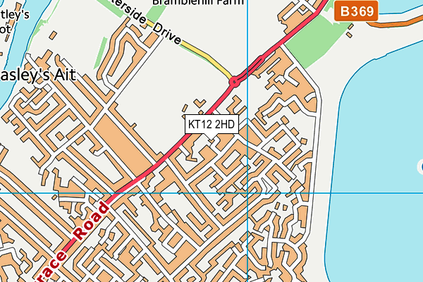 KT12 2HD map - OS VectorMap District (Ordnance Survey)